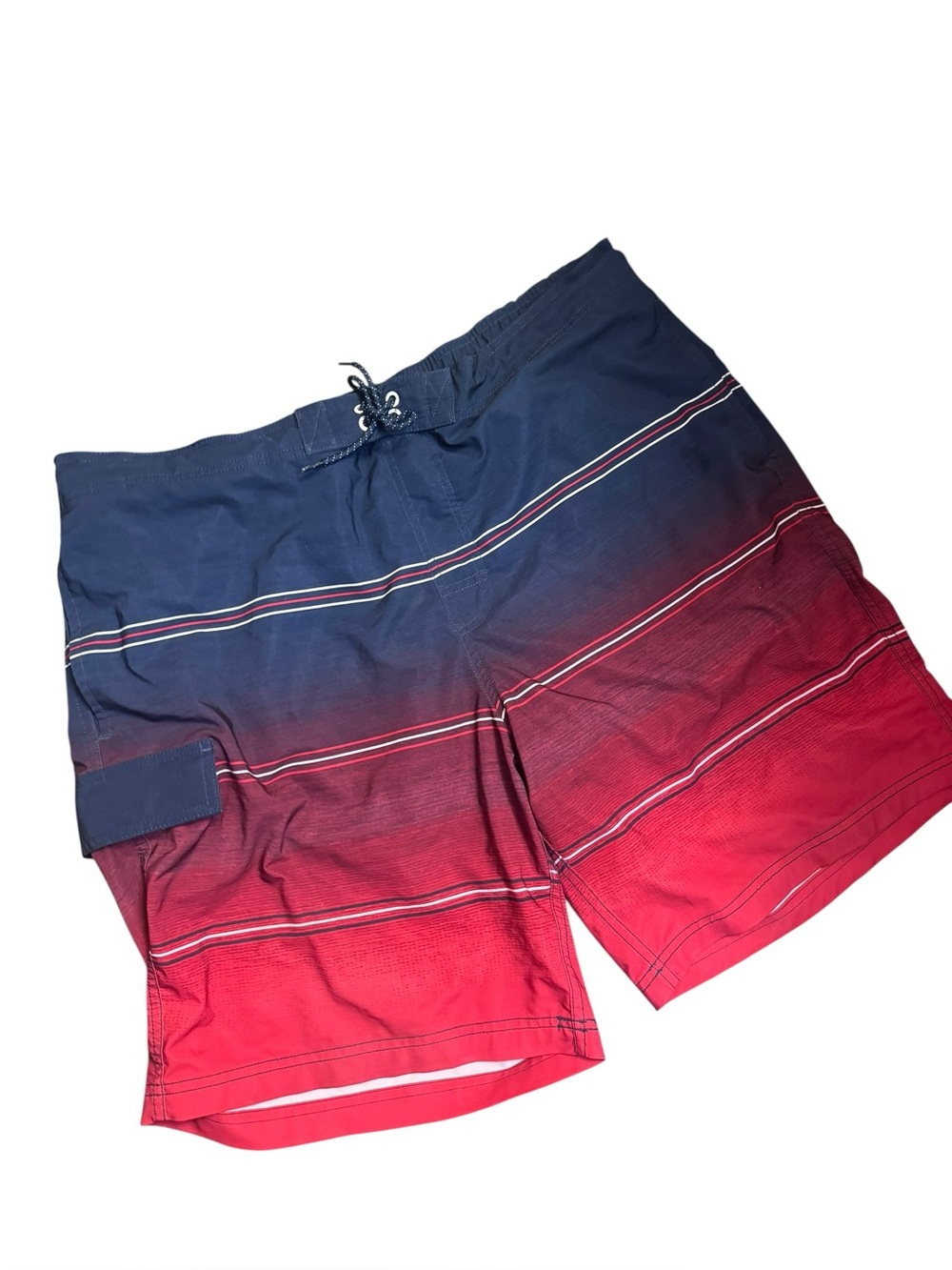 GEORGE Striped Men’s Bathing Suit Board  Shorts Swimsuit XL Red Blue White